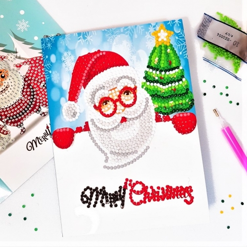 놀자샵 보석십자수 크리스마스 엽서 만들기 카드 DIY 만들기키트 집중력향상
